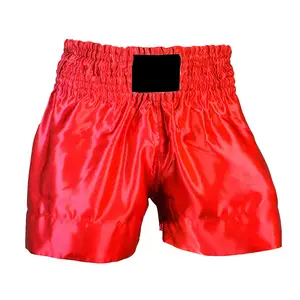 Venta al por mayor Plain Fight MMA Custom Logo Kick Boxing Muay Thai Shorts Rosa Púrpura Negro Rojo Blanco Luz XXL Algodón Azul Bordado