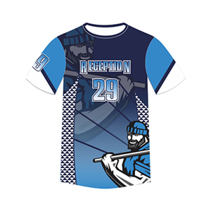 เสื้อกีฬาเบสบอลสีน้ำเงินซับลิเมตสำหรับทุกเพศเสื้อกีฬาเบสบอลแห้งเร็วระบายอากาศได้ดีพิมพ์ลายไม่ซ้ำใคร - Product Image 2
