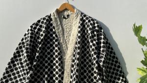 Venta caliente nueva chaqueta Kantha de lunares hecha a mano para mujer abrigo de invierno acolchado de manga larga bordado de relleno de algodón transpirable - Product Image 2