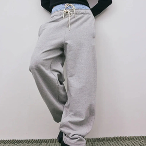 Streetwear Custom 100% Cotton Double Layer Waist <b>Sweat</b> <b>Pants</b> For <b>Men</b> Embroidery Season Winter Sweatpants For <b>Men</b> 2026 - Product Image 1