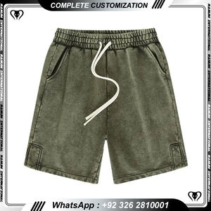 กางเกงขาสั้นชายลำลองเอวกลาง สั่งทำโลโก้ได้ แห้งเร็ว ระบายอากาศดี สไตล์วินเทจ ล้างสีแบบแอซิด บริการ OEM - Product Image 6