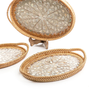 Handmade Rattan Trays in Woven Design with Oval Shape Perfect for Serving Desserts <b>Sweets</b> and Snacks at <b>Birthday</b> Parties - Product Image 2