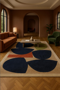 New Starry Skies Handmade Tufted Wool Area Rugs Blue Abstract Pattern Customizable Size and Color for Exercise Use - Product Image 2