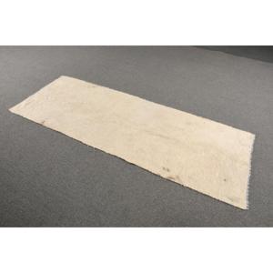 Tapis turc vintage, tapis Kilim 2,5x6,7 pieds, tapis blanc gris à pois - Product Image 2