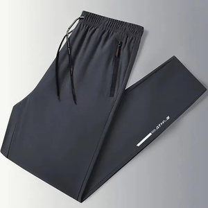 Pantalon décontracté en polyester 100% extensible à séchage rapide pour hommes, écologique et anti-rides, couleur unie, taille moyenne, ample et respirant - Product Image 1