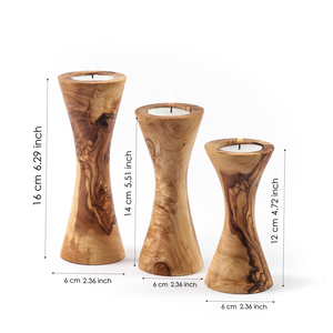 Petit ensemble de service de boissons en bois de style méditerranéen ArtisRaw apéritif plat bougeoir-cadeau élégant pour les boissons au café et au thé - Product Image 2