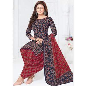 Conjunto de Material de vestido estampado elegante, tela suave estirable sin arrugas, parte superior inferior Dupatta para una fiesta diaria cómoda y festiva - Product Image 2