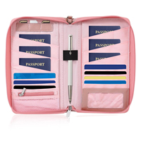 Insight International Dompet Kulit Asli Kelas Atas Model Terbuka Panjang untuk Paspor, Tempat Kartu Kredit, Vintage, Bisnis, Unisex, Dompet Perjalanan