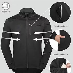Vente en gros Polyester pour hommes coupe-vent d'hiver respirant réfléchissant coupe-vent vestes de cyclisme maillot de cyclisme - Product Image 1