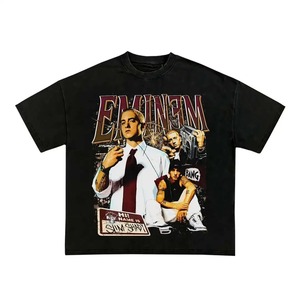 Nuevas llegadas Streetwear blanco Oversize gráfico pesado algodón Camiseta cuello personalizado Boxy recortada camiseta para hombres - Product Image 1