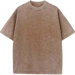 T-shirt personnalisé en coton léger surdimensionné à tricot uni, lavage vintage, séchage rapide, respirant, personnalisé pour homme - Product Image 1