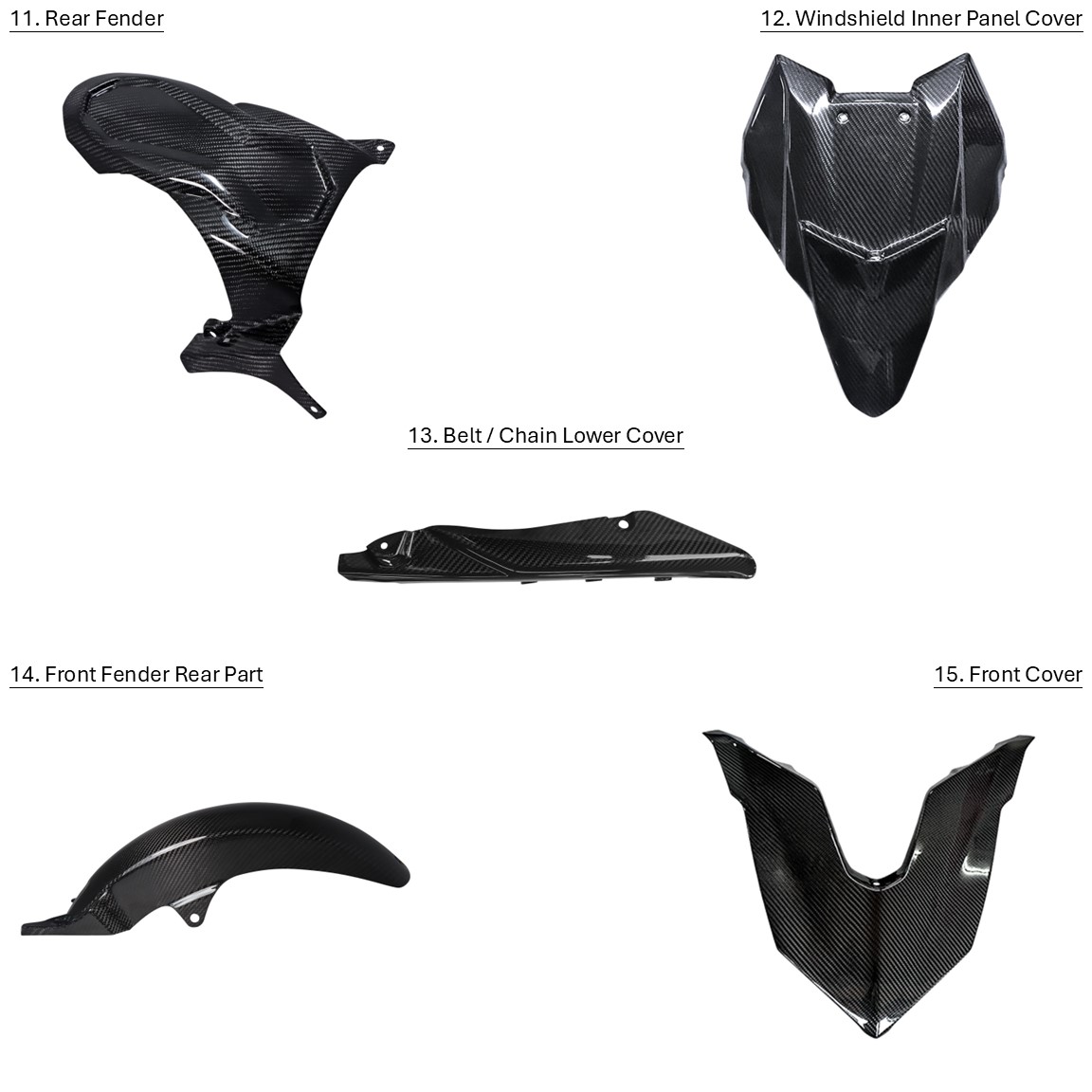 MOS Carbon Fiber Parts & Accessories for Yamaha TMAX 530 (2017