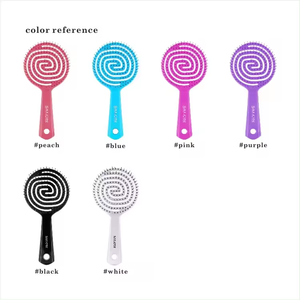 Venta caliente Lady Salon Hairbrush Comodo Vent Detangling Hair Comb Hecho de cerdas Madera Nylon Plástico para cabello rizado - Product Image 2