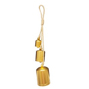 Campana colgante de cuerda antigua hecha a mano decorativa multicolor Vintage Metal impresión personalizada campana de la suerte decoración regalos técnica plateada - Product Image 4