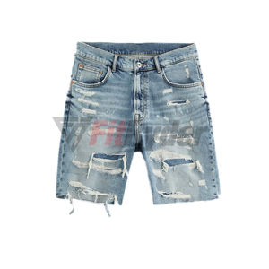 กางเกงยีนส์ขาสั้นลำลองผู้ชายขายส่ง สำหรับฤดูร้อน ความยาวระดับเข่า แห้งเร็ว ระบายอากาศดี บริการ OEM - Product Image 1