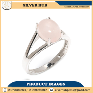 925 solide en argent Sterling naturel Rose Quartz pierre précieuse bijoux fins anneaux en gros pierre de naissance Valantines jour cadeau pour elle - Product Image 2