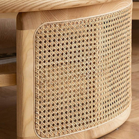 Table basse en teck et rotin pour restaurant, hôtel, villa, resort, café, mobilier commercial pour l'hôtellerie