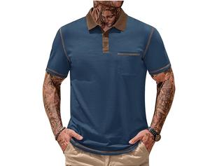 Polo personalizado directo de fábrica para hombre, manga corta, tela transpirable, servicio OEM para uniformes corporativos - Product Image 1