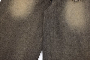 Jeans baggy de haute qualité pour hommes, jeans au design personnalisé, shorts courts en denim foncé, jorts pour hommes - Product Image 6
