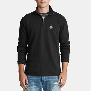 Professionnel de haute qualité hommes grande taille quart de fermeture éclair logo personnalisé impression haut couleur unie Technique prix de gros - Product Image 1