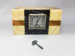 The <b>CRAFT</b> EXIM Luxury Natural Marble Quartz Art Deco <b>Desk</b> Clock Premium Handcrafted Home Office Decor - Product Image 5