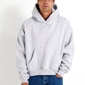 Custom Men's Hoodies 100% Cotton Blank <b>Thick</b> <b>Fleece</b> Heavy Weight Oversized Thermal Custom Print Logo OEM Service Men's Hoodies - Product Image 1