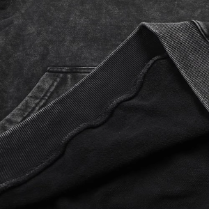 Sweat-shirt streetwear personnalisé avec logo, couleur délavée, vintage, effet délavé à l'acide, broderie personnalisée, patchwork, patchs pour hommes, sweat-shirt 2026 - Product Image 3