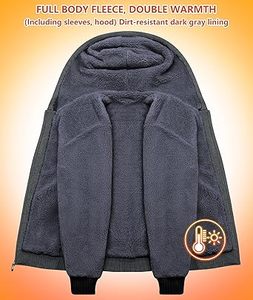 Sudaderas Casuales de Invierno para Hombre, Color Sólido, Poliéster/Algodón, Felpa, Corte Regular con Diseño de Bolsillo, Ecológicas, de Secado Rápido y Transpirables - Product Image 2