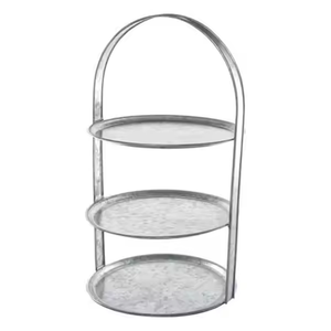 Plusieurs modèles de finitions classiques Support à gâteau vintage en métal galvanisé à 3 niveaux Idéal pour les fêtes de mariage par Decor impex - Product Image 3