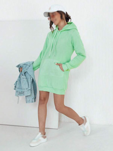 Loose Fit Lounge Hoodie Sweatshirt Dress With Kangaroo Pocket Long Sleeve Casual Fleece OEM ODM Bulk Manufacturing - Product Image 5