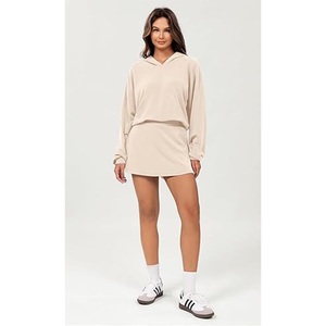 Sudadera de invierno en blanco de alta calidad, jersey con estampado de hojaldre, Top corto con capucha, logotipo personalizado, jersey para mujer, sudaderas con capucha - Product Image 2