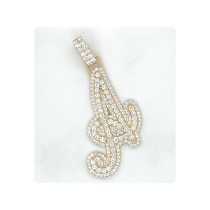 Colgante de diamante natural de lujo con diseño de letra del alfabeto en oro para fiestas de compromiso de mujeres directo del fabricante de la India - Product Image 4