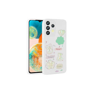 Coque en silicone brillante à relief gaufré pour Samsung Galaxy A13 4G Plus, blanche, protection arrière, emballée, pour téléphone portable - Product Image 1