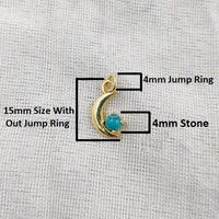 Mini pendentif lune croissante en argent sterling avec sertissage clos en améthyste plaqué or 15 mm, fournitures pour la fabrication de bijoux