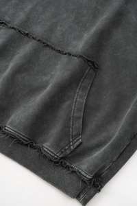 Nuevas sudaderas con capucha de lavado ácido para mujer, Sudadera con capucha de manga larga de algodón 100% de peso pesado de gran tamaño con hombros Caídos para ropa informal - Product Image 3