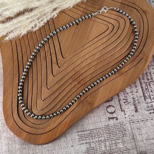 Perles Sterling 18 Pouces Collier 6mm Main Strung Élégant En Argent Sterling Bijoux Faits À La Main Cadeau Pour Les Femmes - Product Image 2