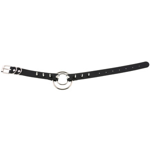 YY Collier ras-du-cou unisexe sexy en cuir style punk avec chaîne à maillons, rivets et double anneau en O, collier de bondage pour anniversaire - Product Image 4