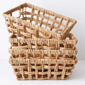 Panier de rangement en jacinthe d'eau, paniers tissés à la main, panier de rangement fait à la main, vente en gros, écologique, fabriqué par VgreenArt au Vietnam - Product Image 1