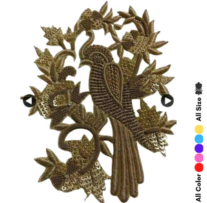 Nouvelle conception, broderie florale 3D faite à la main, strass, patch de mariage pour robe de soirée, décoration de robe de mariée - Product Image 3