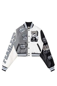2025 Xozewear Fashion Wholesale High Quality Varsity Jacket Vintage Washed <b>Jeans</b> Denim Jacket - Product Image 5
