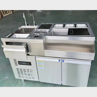 Peralatan Restoran Stainless Steel, Stasiun Bar Koktail, Dispenser Bir, Meja Bar Air, Perlengkapan Dapur Restoran Satu Atap