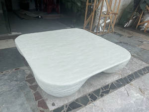 DISEN FURNITURE New Fibreglass Quad Coffee <strong>Table</strong> <strong>Modern</strong> Tea square <strong>Table</strong> for Living Room in White Color - Product Image 6