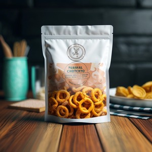 Embalaje de aperitivos de grado alimenticio con estampado de huecograbado en blanco mate, bolsa con cierre de cremallera, papel de aluminio, bolsa de Mylar reciclable a prueba de olores - Product Image 3