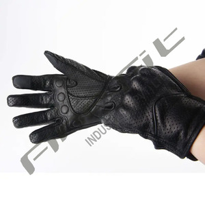Gants de moto en cuir respirants et antidérapants pour sports de plein air, unisexes, à doigts complets, avec fermeture à boucle en polyuréthane - Product Image 6