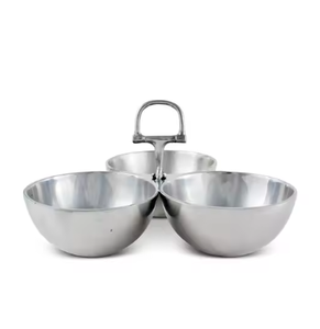 Ensemble de bols de service en métal de luxe durables sculptés en argent et élégants pour la maison, les hôtels, les restaurants et les mariages - Product Image 5