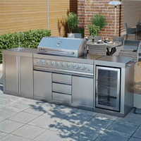 Cuisine extérieure Prima avec couverture de toit Ensemble de cuisine de jardin extérieur Cuisine BBQ Armoires