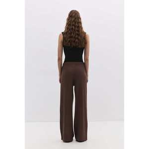 Pantalones Casuales Texturizados 100% Poliéster Corte Regular Largo Medio Logotipo Frontal - Product Image 5