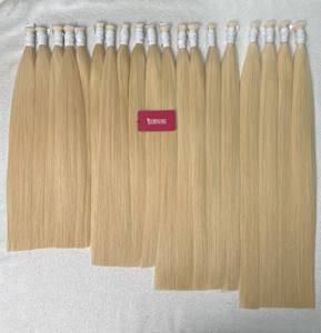 Cabello humano vietnamita de alta calidad a granel 100G onda recta #613 Bleach Blonde para salón para trenzar - Product Image 1