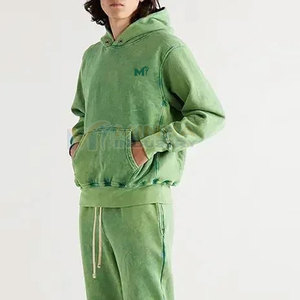 Sudaderas con Capucha para Hombre, Lavado Ácido, Venta Directa de Fábrica, Transpirables, con Logotipo Personalizado, Color Sólido, 2025 - Product Image 2