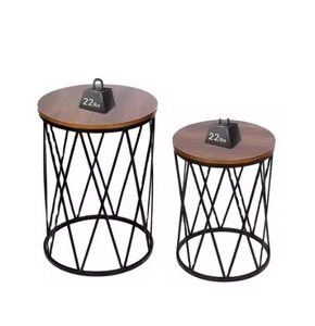 <b>Round</b> top metal side <b>tables</b> modern appeal with stability, ideal for <b>bars</b> storage option premium furniture decor - Product Image 4